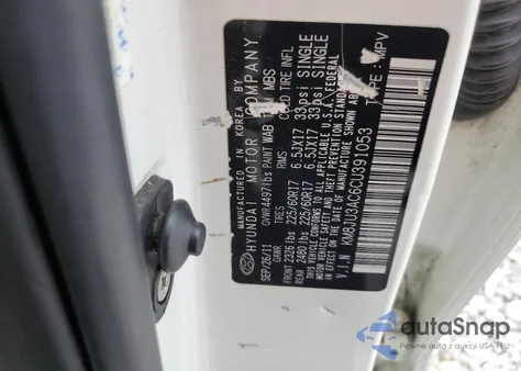 2012 Hyundai Tucson Gls from USA, damaged, VIN KM8JU3AC6CU391053